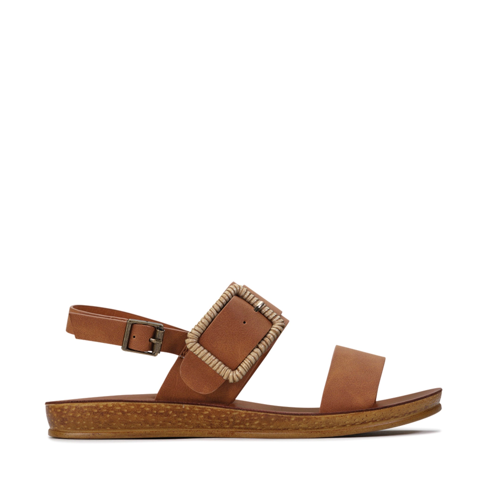 Los Cabos Bridie Women Sling Back Sandals Square Coconut Wrap Buckle Los Cabos Shoes